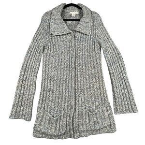 Free People Wool Blend Knitted Chunky Boxy Cozy Long Cardigan Sweater - M